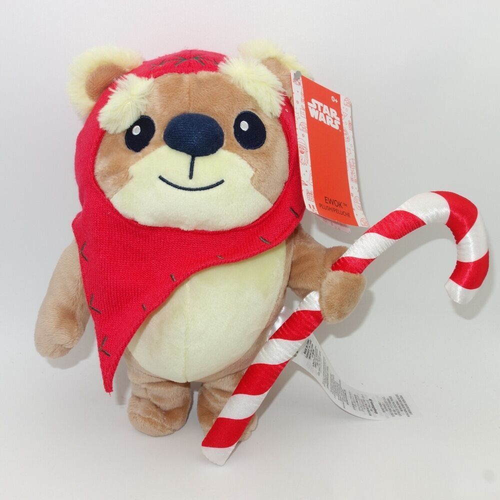 NEW Disney Parks Star Wars 12" Ewok w/ Candy Cane 2022 Holiday Christmas Plush